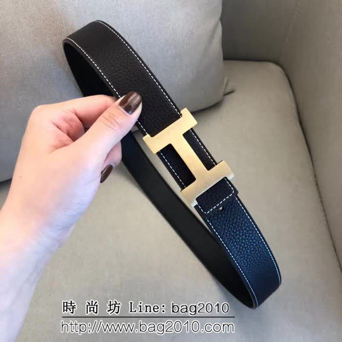 愛馬仕HERMES 原單正品 雙面原版皮 精品鋼扣高端男士皮帶 HHG1484